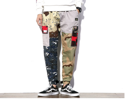 Men's Camo Detail Color Block Pants