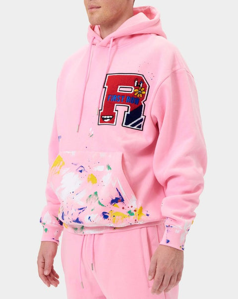 [NOUVEAU] [LIMITÉ] First Row LA - Sweat à capuche avec patch chenille et peinture à la main