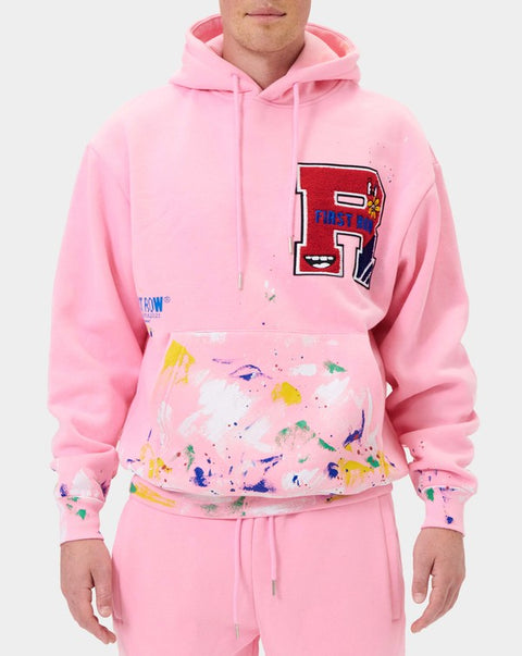 [NOUVEAU] [LIMITÉ] First Row LA - Sweat à capuche avec patch chenille et peinture à la main