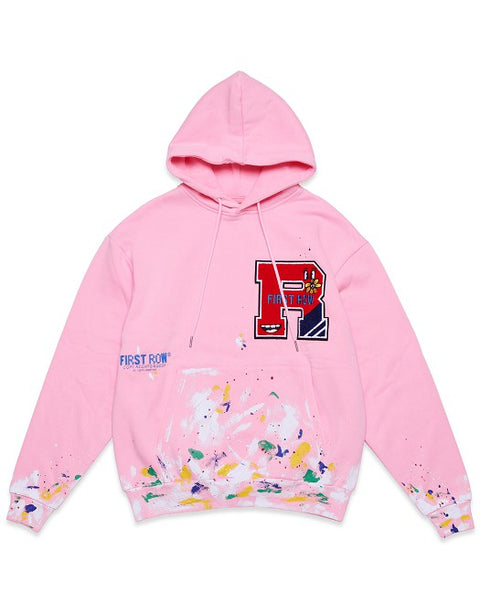 [NOUVEAU] [LIMITÉ] First Row LA - Sweat à capuche avec patch chenille et peinture à la main