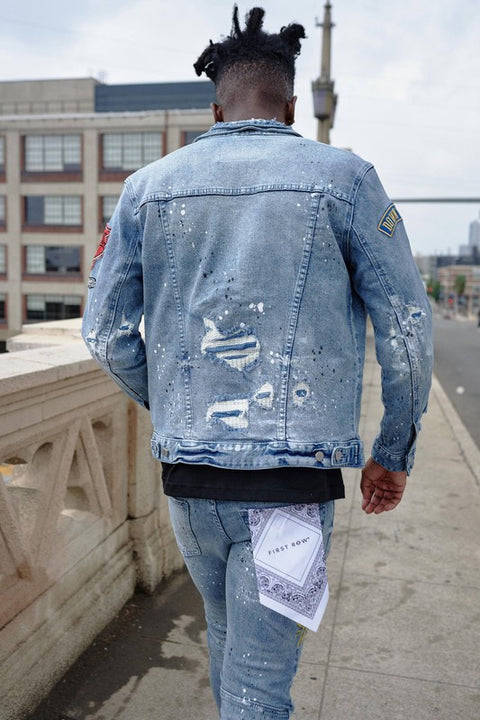 [NEW][LIMITED] First Row L.A. - Varsity Patches Denim Jacket