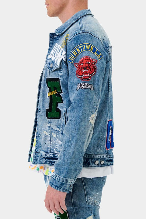 [NEW][LIMITED] First Row L.A. - Varsity Patches Denim Jacket