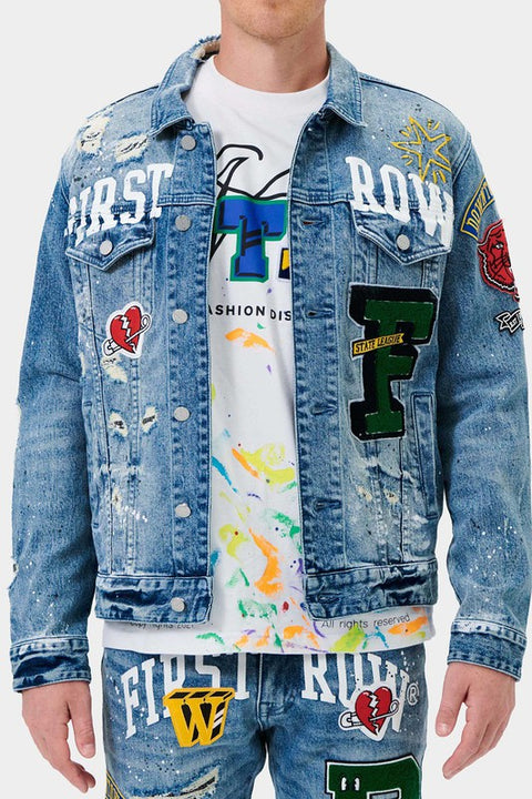 [NEW][LIMITED] First Row L.A. - Varsity Patches Denim Jacket