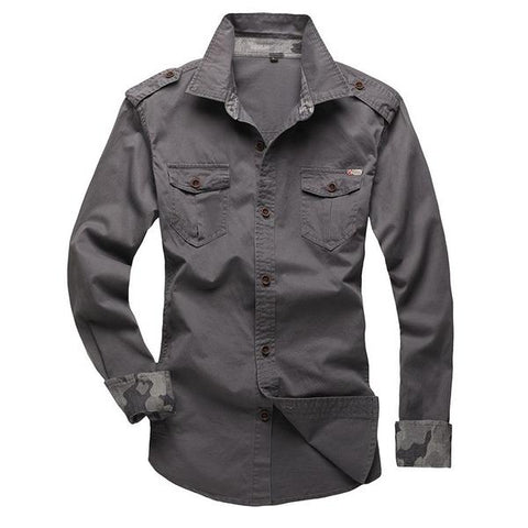 Men's Casual Cotton Long-Sleeved Shirt