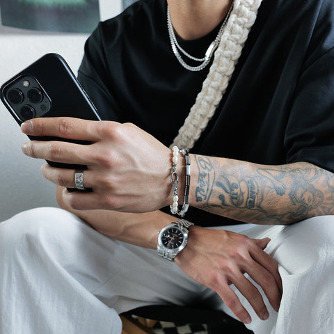 Double Stack Square & Pearl Bracelets