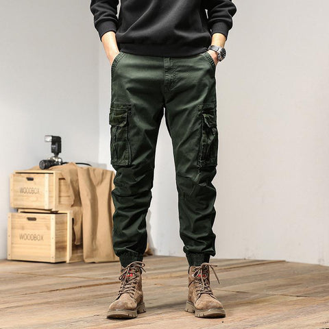 Pantalones montañeros informales con múltiples bolsillos para hombre