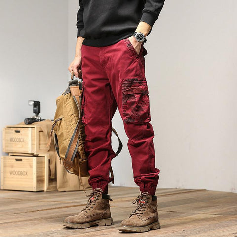 Pantalones montañeros informales con múltiples bolsillos para hombre