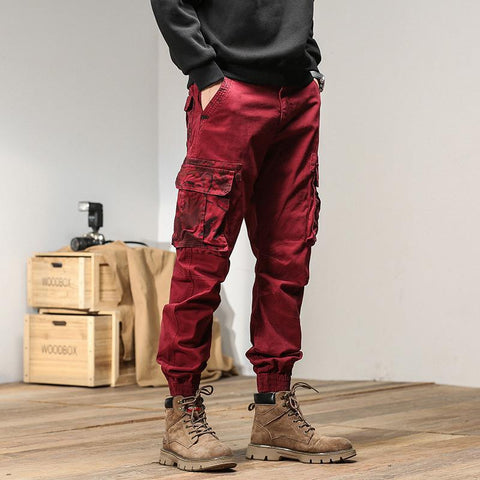 Pantalones montañeros informales con múltiples bolsillos para hombre