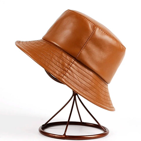 YOUNI Unisex Genuine Sheepskin Bucket Hat