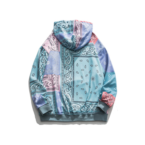 NLMU Paisley Patchwork Pullover Hoodie