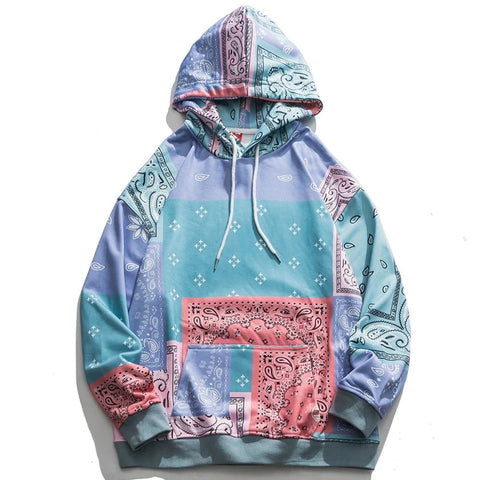 NLMU Paisley Patchwork Pullover Hoodie