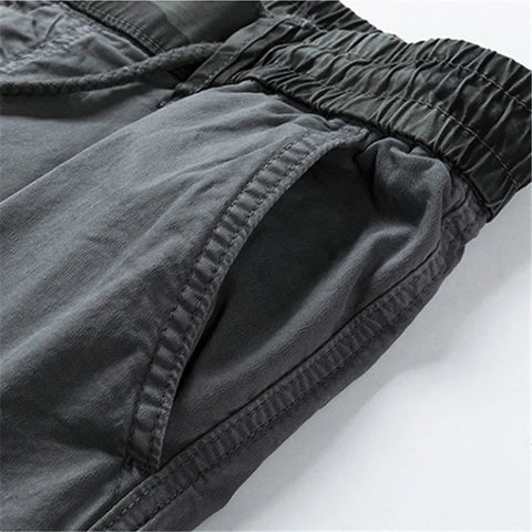 Men's Camo Trim Multi-Pocket Drawstring Cargo Pants