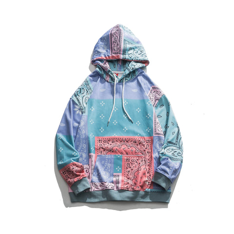 NLMU Paisley Patchwork Pullover Hoodie