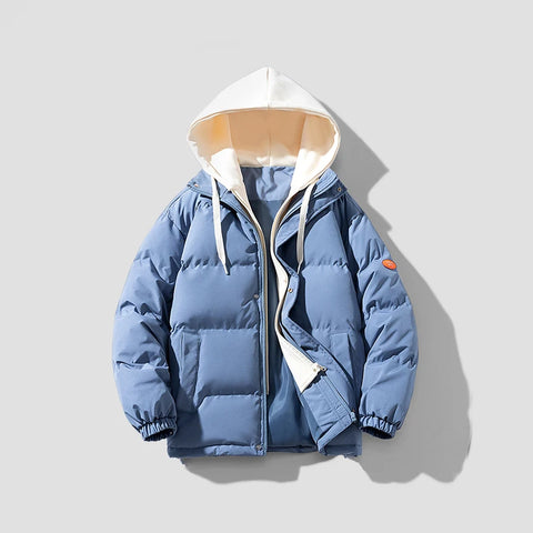 Hoodie Lined Cotton Down Jacket