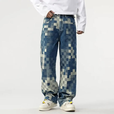 WHOYOU Mosaic Relaxed-Fit Straight Jeans