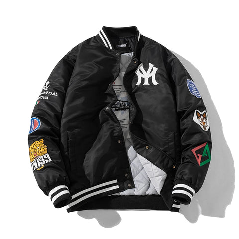 LUYBAIDUN NY Embroidered Premium Baseball Jacket