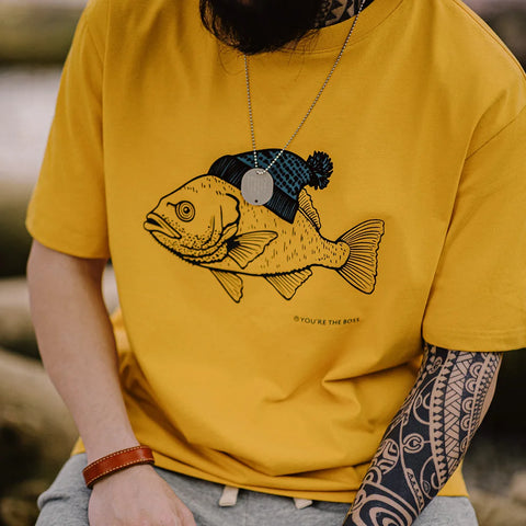 T-shirt floqué à imprimé de poissons des profondeurs pour hommes