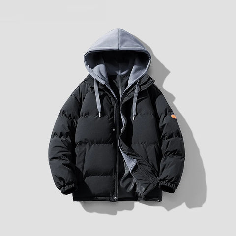 Hoodie Lined Cotton Down Jacket