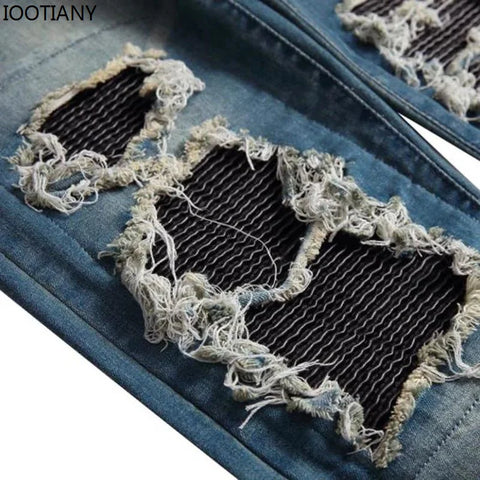 Slim Fit Distressed Stretch Denim Jeans