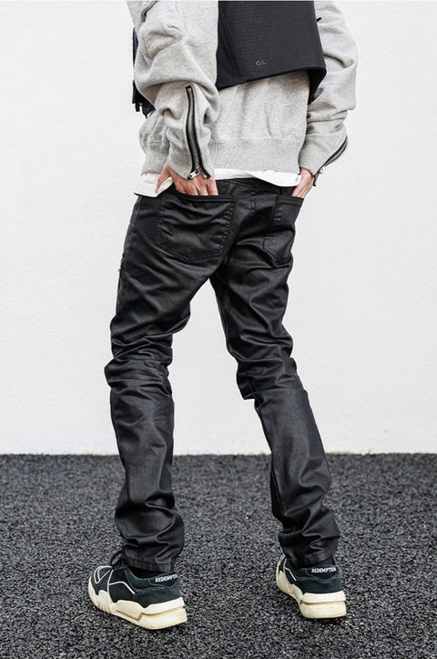 MADSHED Waxed Tide Brand Straight-Leg Pants