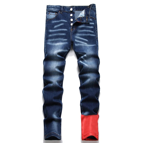 STARBAGS DSQ 2003 Hand-Painted Graffiti Slim-Stretch Jeans