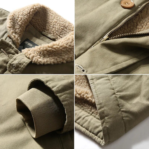 Men's Fleece & Cashmere Lined ARMY Bomber Jacket