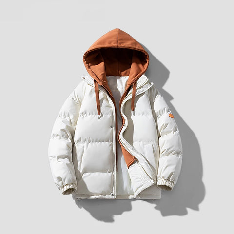 Hoodie Lined Cotton Down Jacket