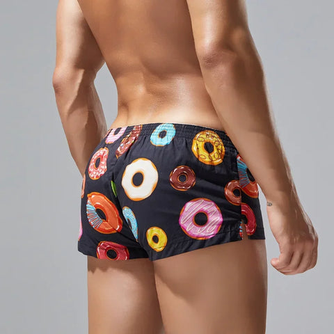 Donut Print Convex Pouch Low Waist Boxers