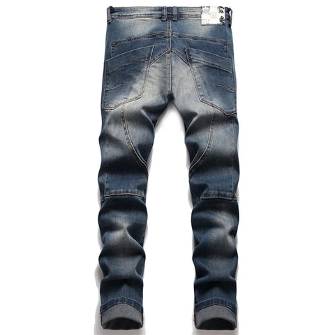 SOSOO Slim-Stretch Spliced Jeans