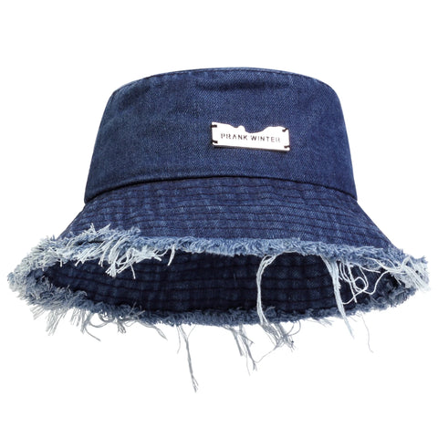 VORON PRANK WINTER Frayed Denim Bucket Hat