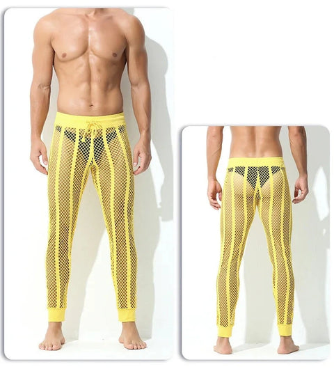 Men's Breathable Mesh Ankle-Tied Lounge-Pants