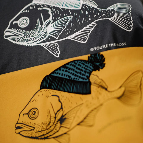 T-shirt floqué à imprimé de poissons des profondeurs pour hommes