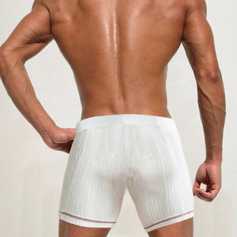 Men's Ribbed Slim Stretch Shorts Leisure Sleepwear