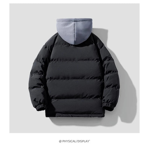 Hoodie Lined Cotton Down Jacket