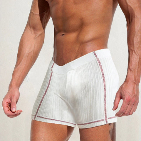 Men's Ribbed Slim Stretch Shorts Leisure Sleepwear