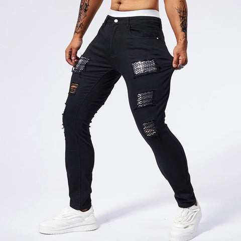 RESHAKE Slim Fit Ripped Jeans