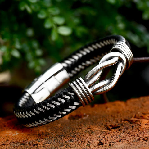 Bracelet en cuir torsadé pour hommes Twisted