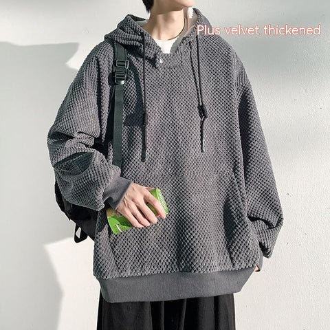 Chenille Fleece-Lined Oversized Plush Hoodie