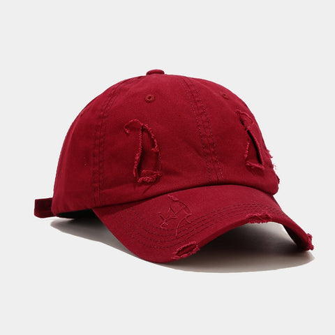 Gorra de béisbol de estilo retro deshilachada