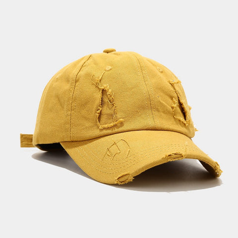 Gorra de béisbol de estilo retro deshilachada