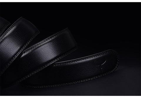 Men's Automatic Buckle Two-Layer Cowhide Leather Belt