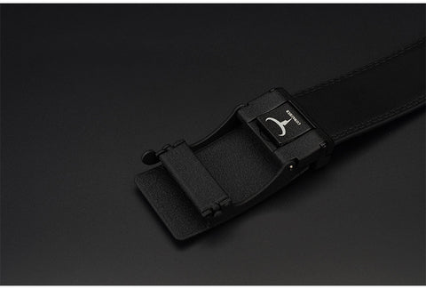 Men's Automatic Buckle Two-Layer Cowhide Leather Belt