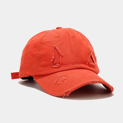 Gorra de béisbol de estilo retro deshilachada