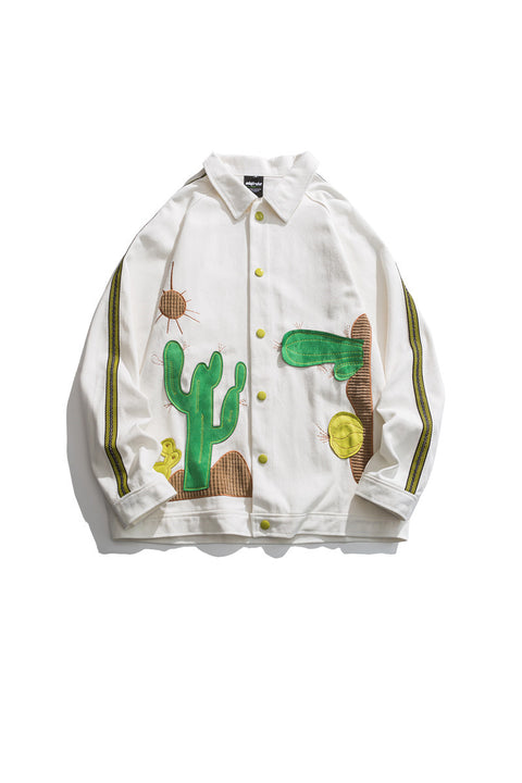 Men's Cotton Cactus Patchwork Shirt