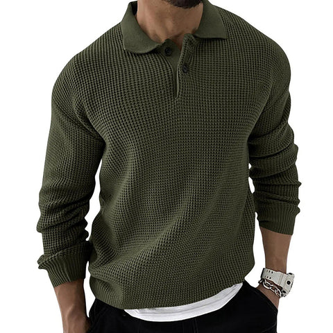 Men's Lapel Knitted Sweater