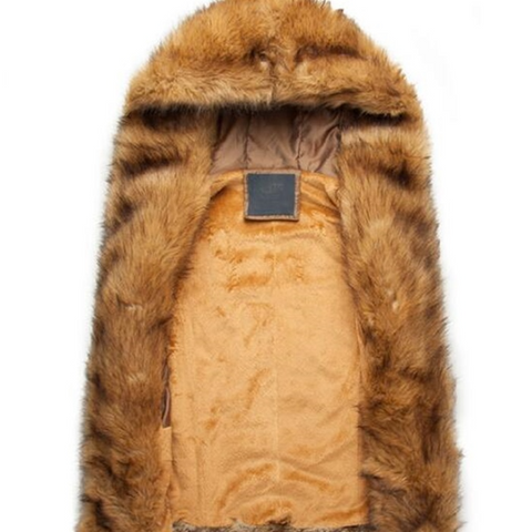 Men's Hooded Faux Fur Vest