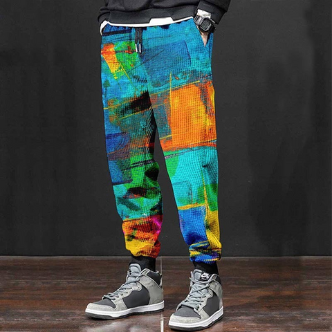 Pantalones casuales con estampado digital 3D para hombre 