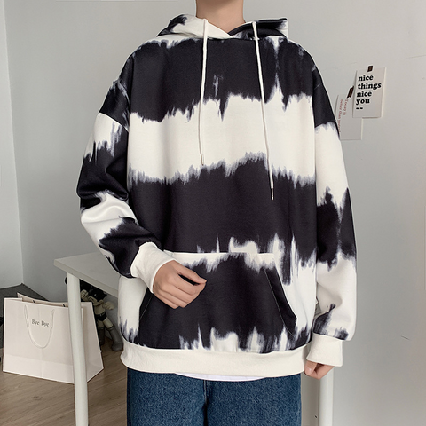 Sudadera con capucha extragrande con efecto tie-dye para hombre 