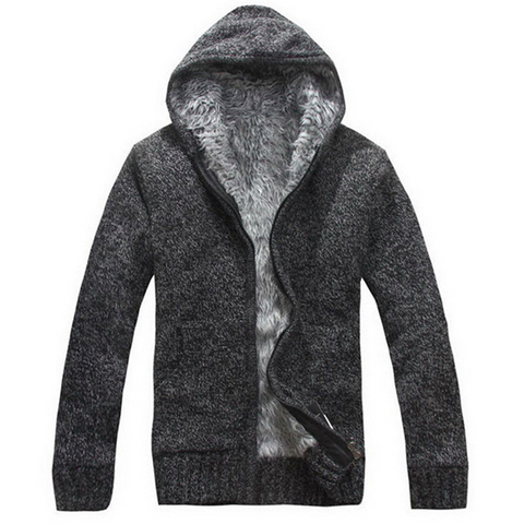 Men's Thick Fleece-Lined Winter Hoodie