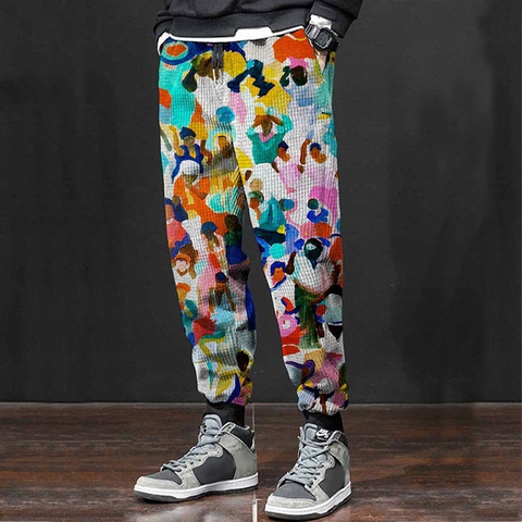 Pantalones casuales con estampado digital 3D para hombre 